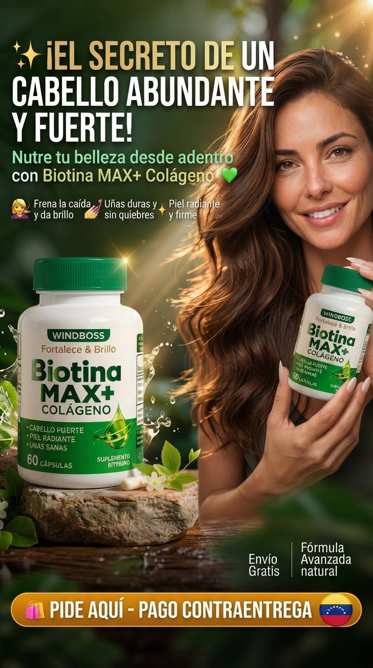 BIOTINA MAX+ COLAGENO . fortalece tu cabello, piel y uñas.